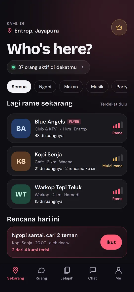 Layar Sekarang: daftar tempat yang lagi rame
